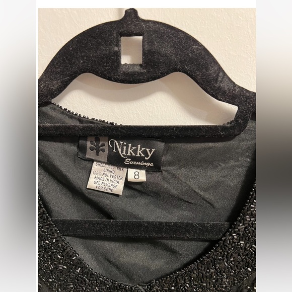 Nikky evenings black beaded jacket. Size 8 or medium - Picture 2 of 6